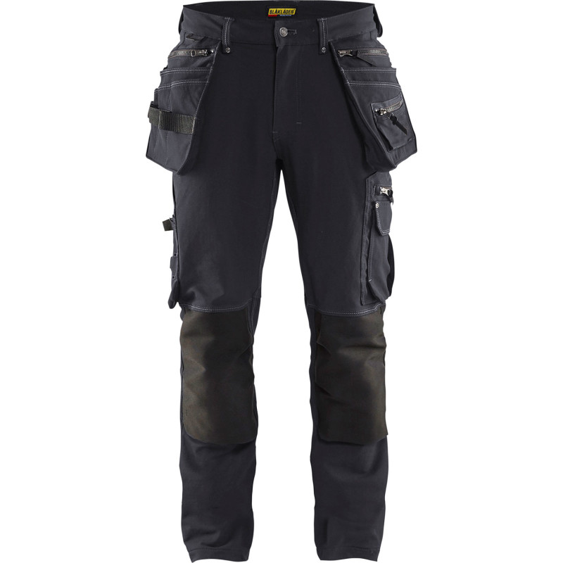 Blåkläder Workwear X1900 arbetsbyxor med 4-vägs stretch, koksgrå/svart, st D84