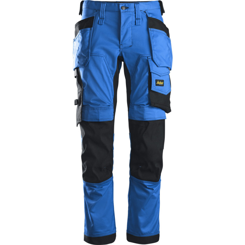 Snickers AW Bukser stretch med hylsterlommer blå/sort 6241 - blå/sort / 50 | Bukser | Arbejdsbukser | Cordura