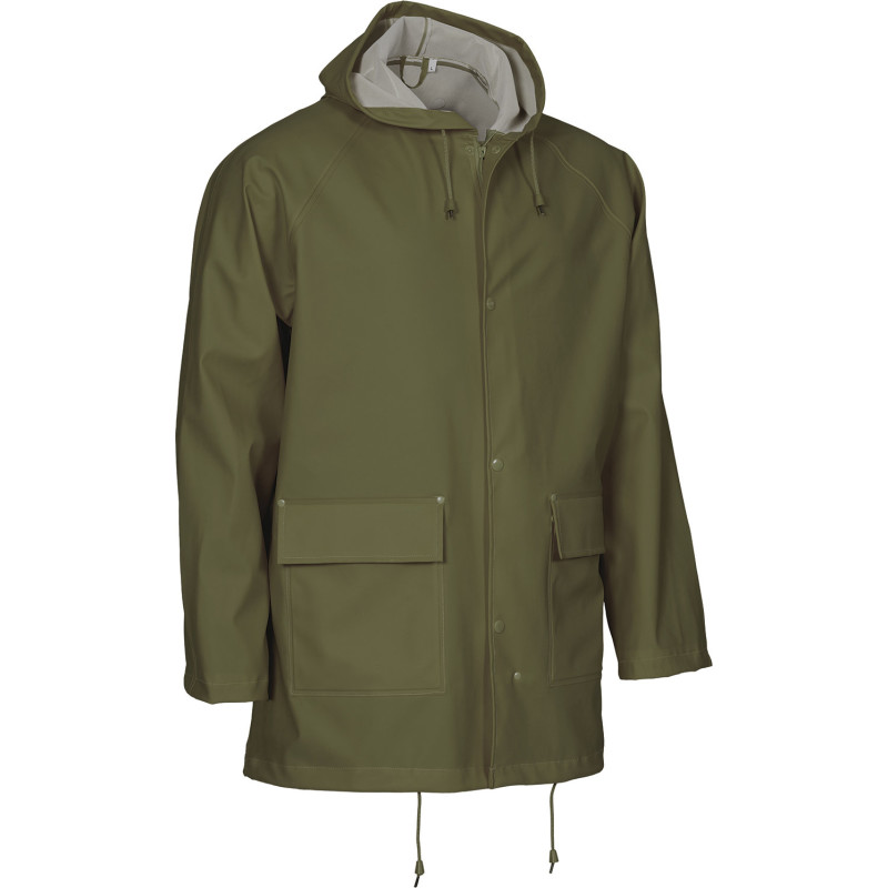 Elka Outdoor regnjacka PU/PVC, olivgrön, st 5XL