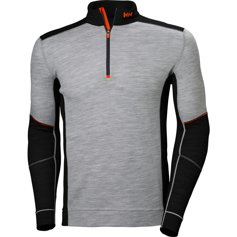 Helly Hansen Lifa Merino underställströja, grå/svart, st XL