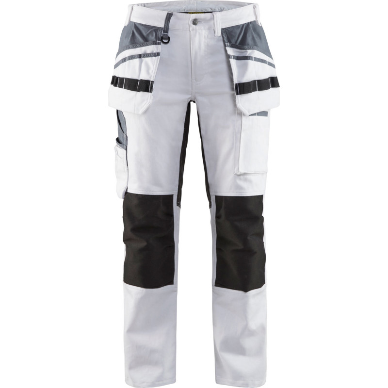Blåkläder Workwear 7910 hantverksbyxor med 2-vägsstretch, dam, vit/svart, st C40