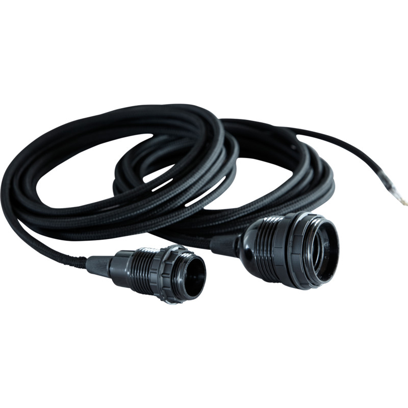 Lampeledning med fatning E14 3 m House Doctor Stofledning med fatning sort