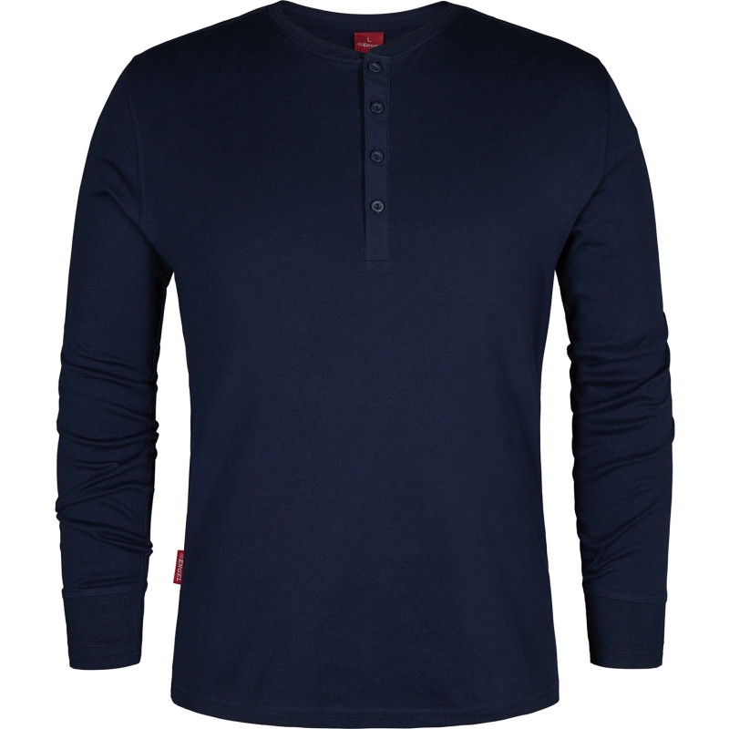 FE Engel Grandad langærmet t-shirt, marineblå, str. 2XL