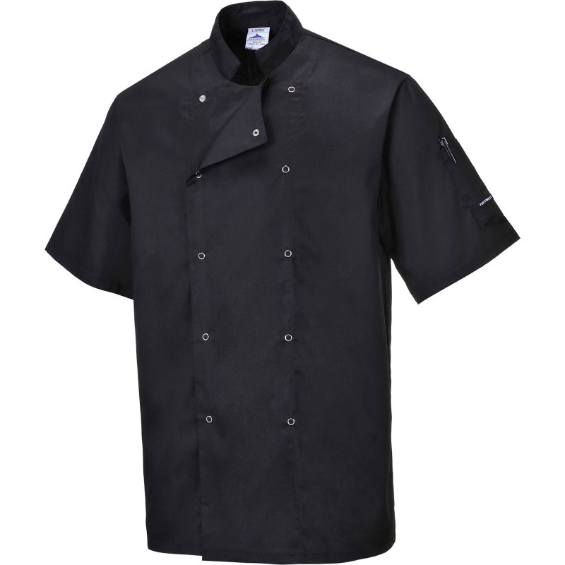 Portwest kockjacka med korta ärmar, svart, st 2XL