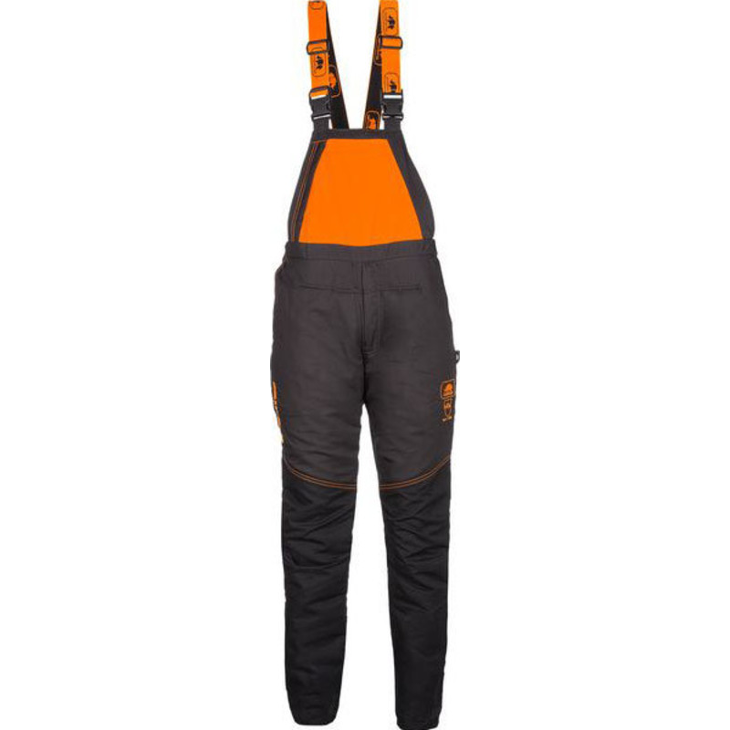 BasePro såghängselbyxa, koksgrå/hi-vis orange, st S