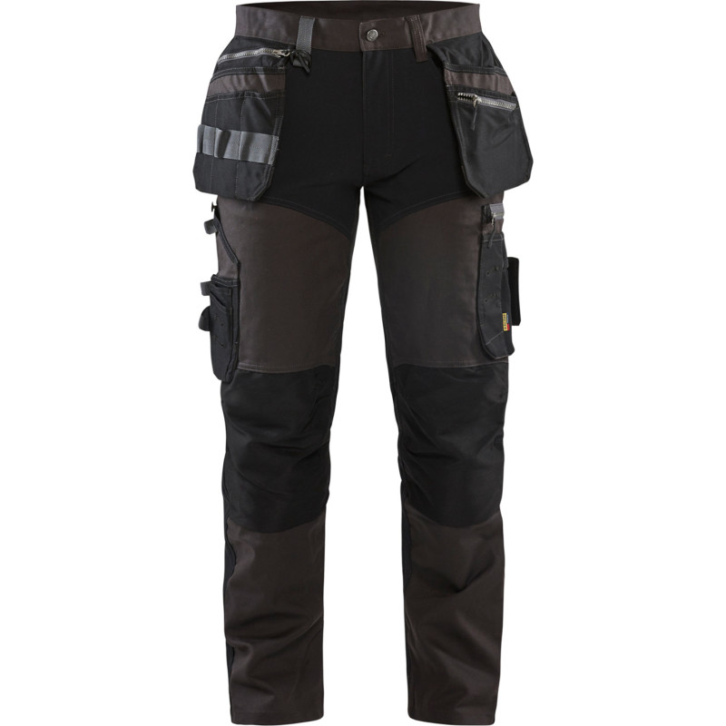 Blåkläder Workwear 1599 arbetsbyxor med 4-vägs stretch, mörkgrå/svart, stl D96