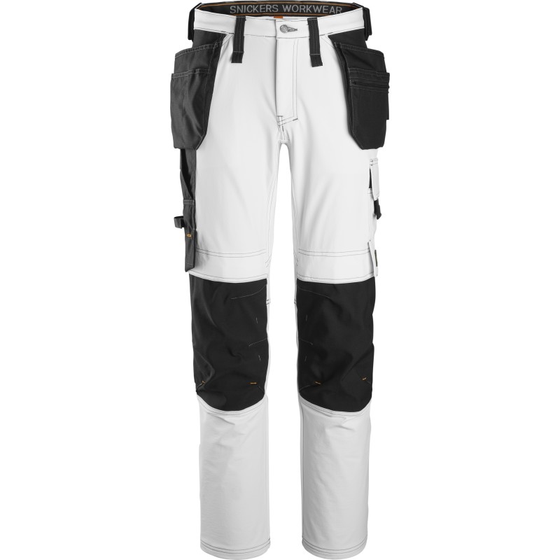 Snickers 6271 AllroundWork arbetsbyxor med stretch, vit/svart, st 258