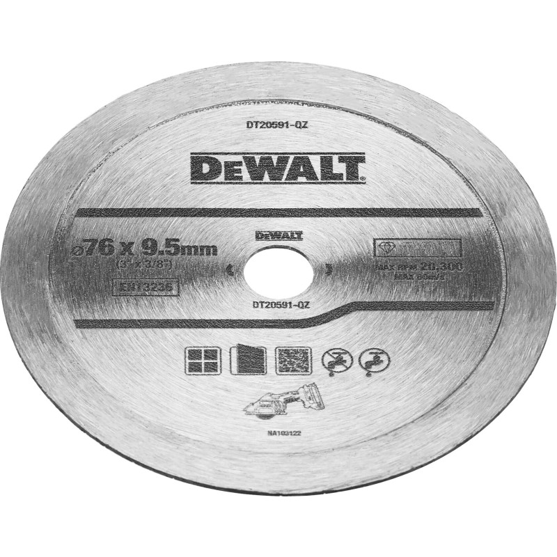 DeWalt diamantskæreskive, til fliser, Ø76/10 mm