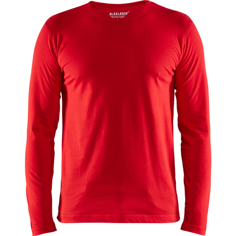 Blåkläder Workwear 35001 långärmad t-shirt, röd, stl XS
