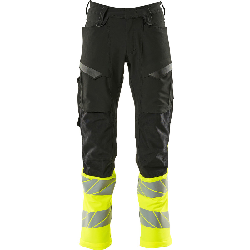 Mascot Accelerate Safe arbetsbyxor med full stretch, svart/hi-vis gul, st 82C68
