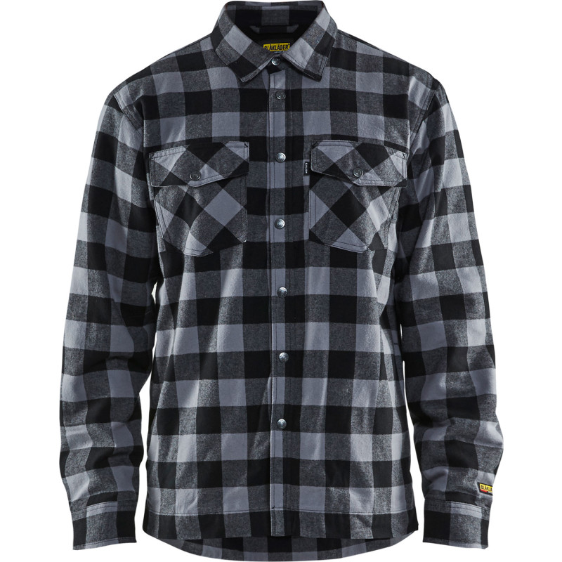 Blåkläder Workwear 3225 foret skovmandsskjorte, grå/sort, str. M