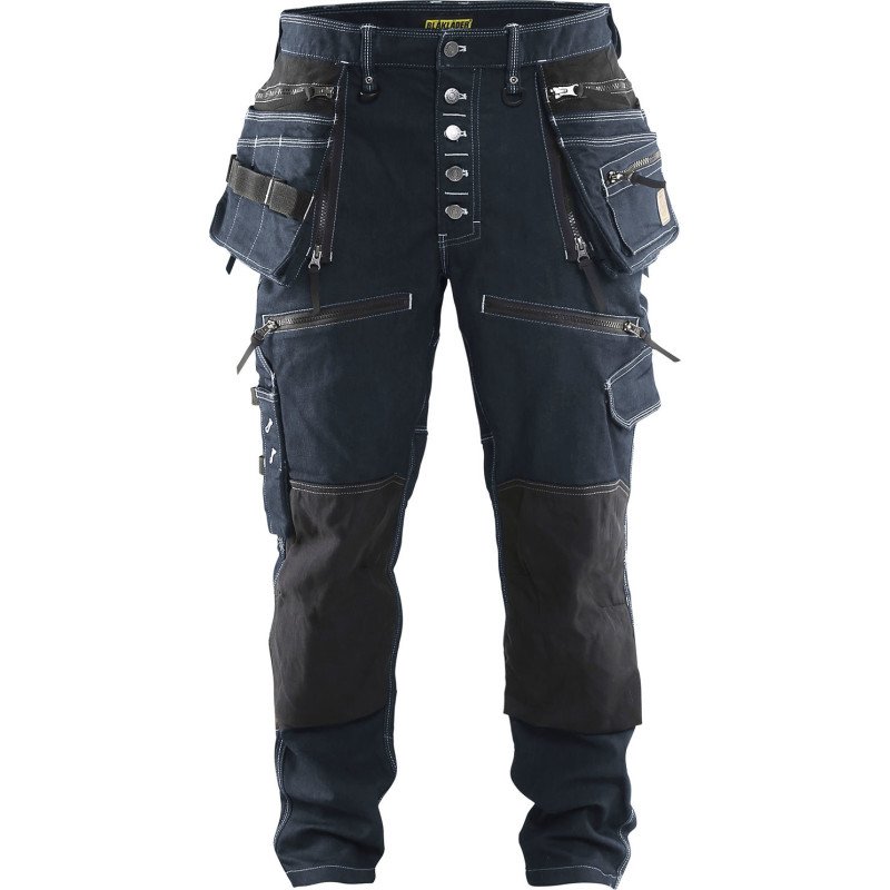 Blåkläder Workwear X1900 hantverksbyxor med 2-vägsstretch, marinblå/svart, st D120