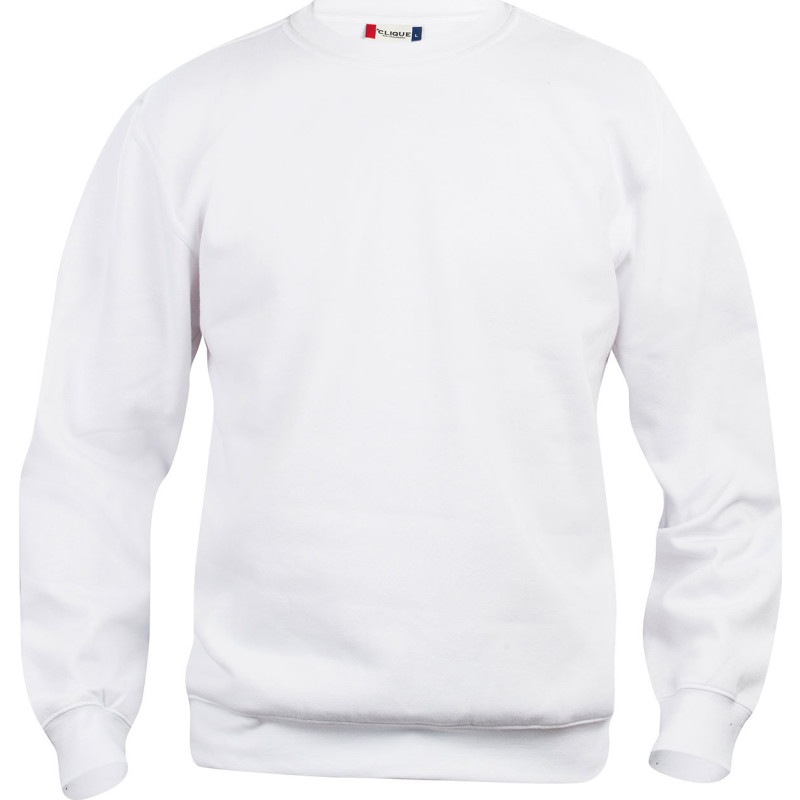Clique Basic Roundneck sweatshirt, hvid, str. XS