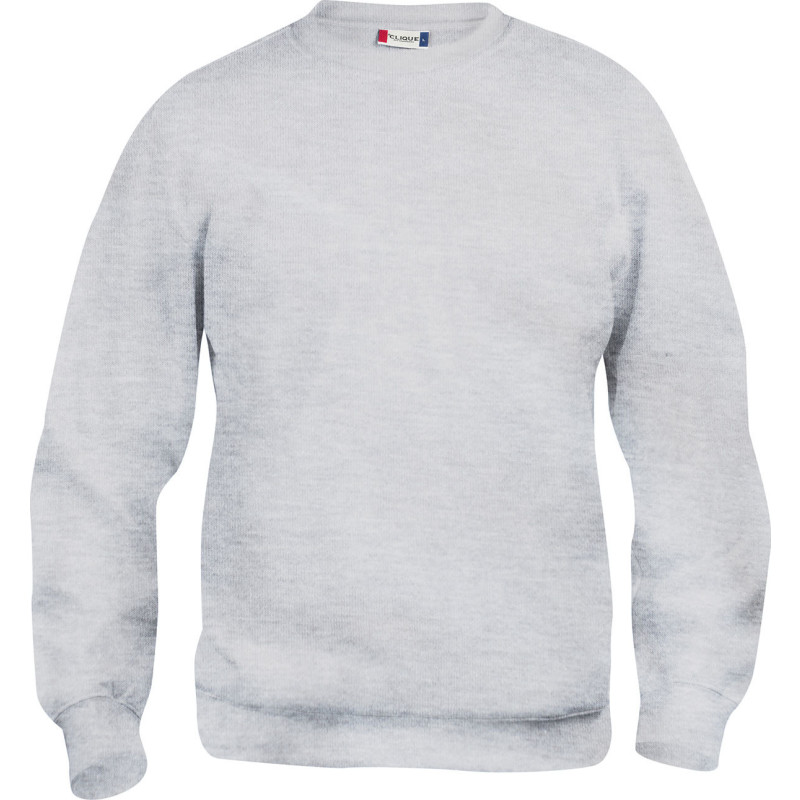 Clique Basic Roundneck sweatshirt, lysegrå, str. 3XL