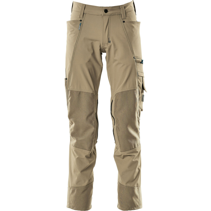 MascotAdvanced Arbejdsbukser, Knælommer, Stretch, Lav vægt, lys kaki 17179-311-55 - 90C56 | Bukser | Baglomme | DISCOUNT