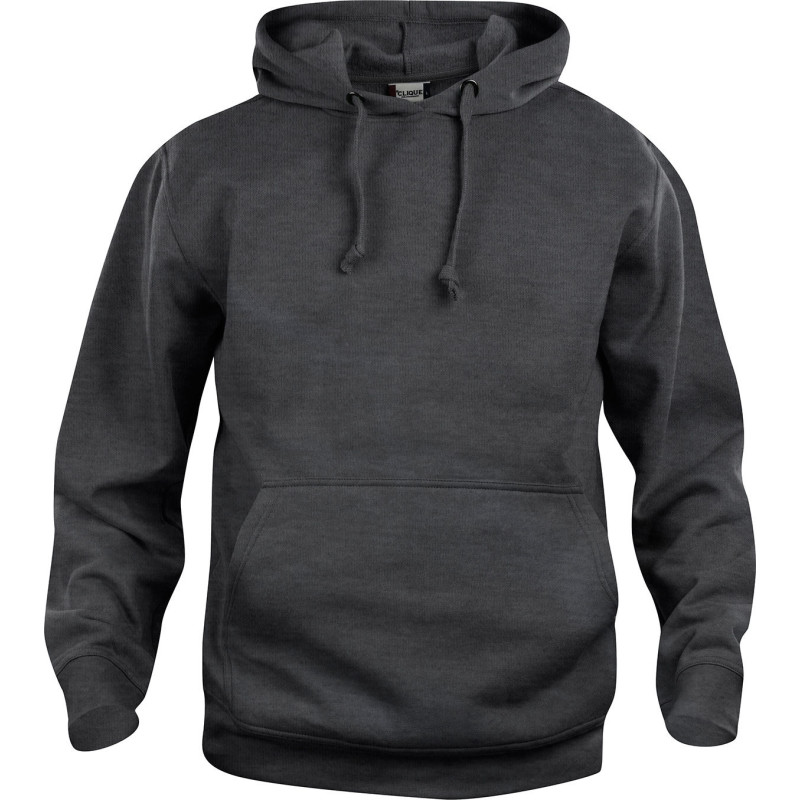Clique Basic hoodie, koksgrå meleret, str. M