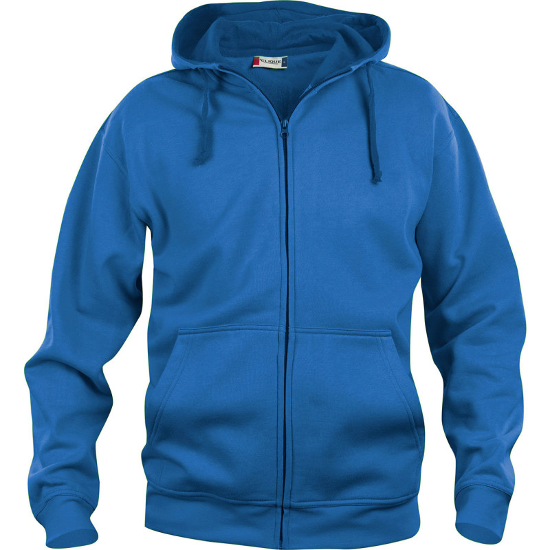 Clique Basic hoodie med lynlås, kongeblå, str. XS