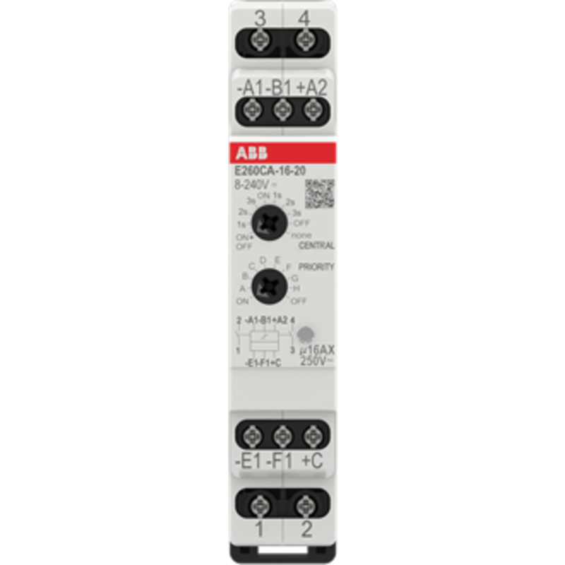 ABB kiprelæ, 3 NO, central justerbar, AC, 16A, 8-230V