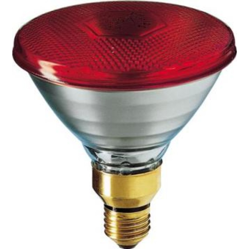 PAR38 IR plantelys E27 rød, 100W presglas
