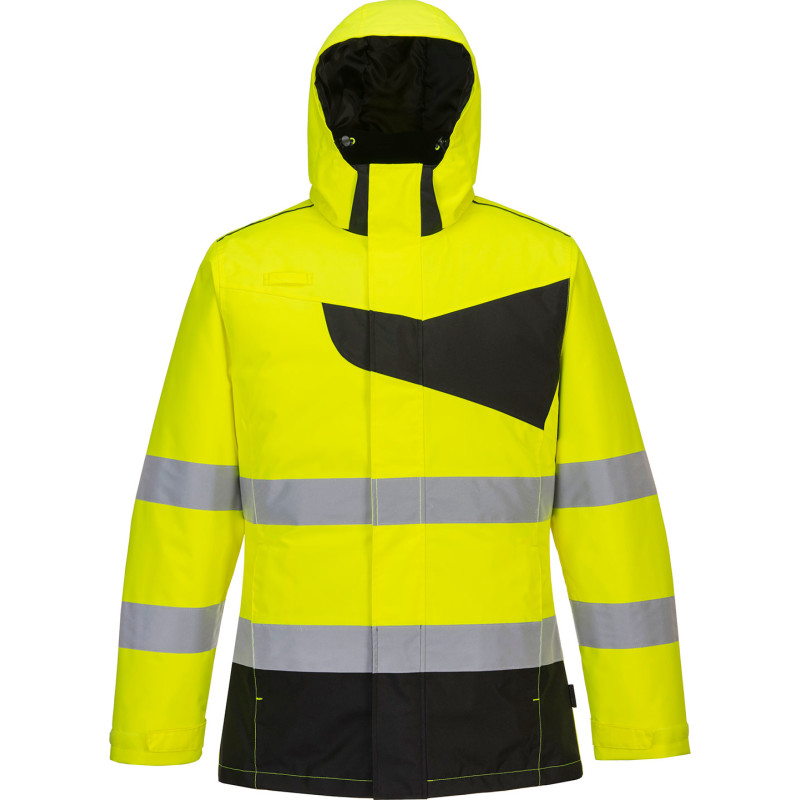 Portwest PW2 vinterjacka, hi-vis gul/svart, st 2XL