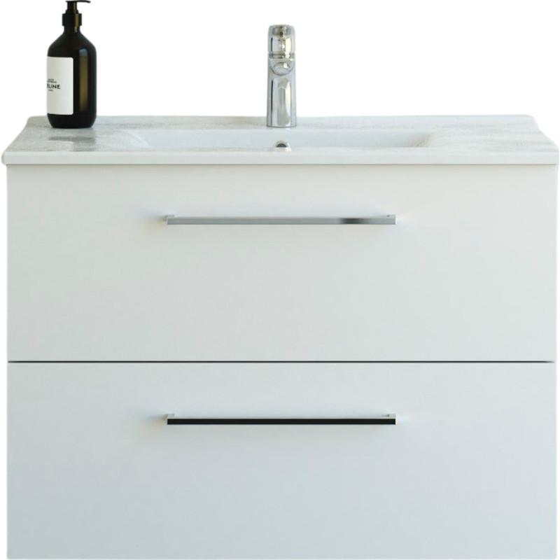 Dansani 81 cm møbelpakke - 81 cm møbelpk. Mido 2 skuffer. vask AMBER, hvid mat