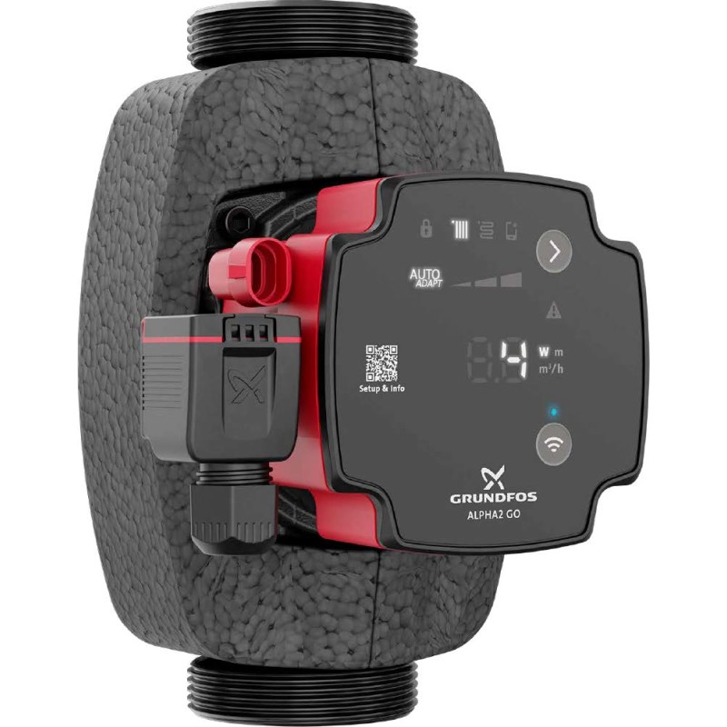 Grundfos cirkulationspumpe til varme- og airconditionanlæg ALPHA2 GO K 25-75 180 220-240V 9H AG0