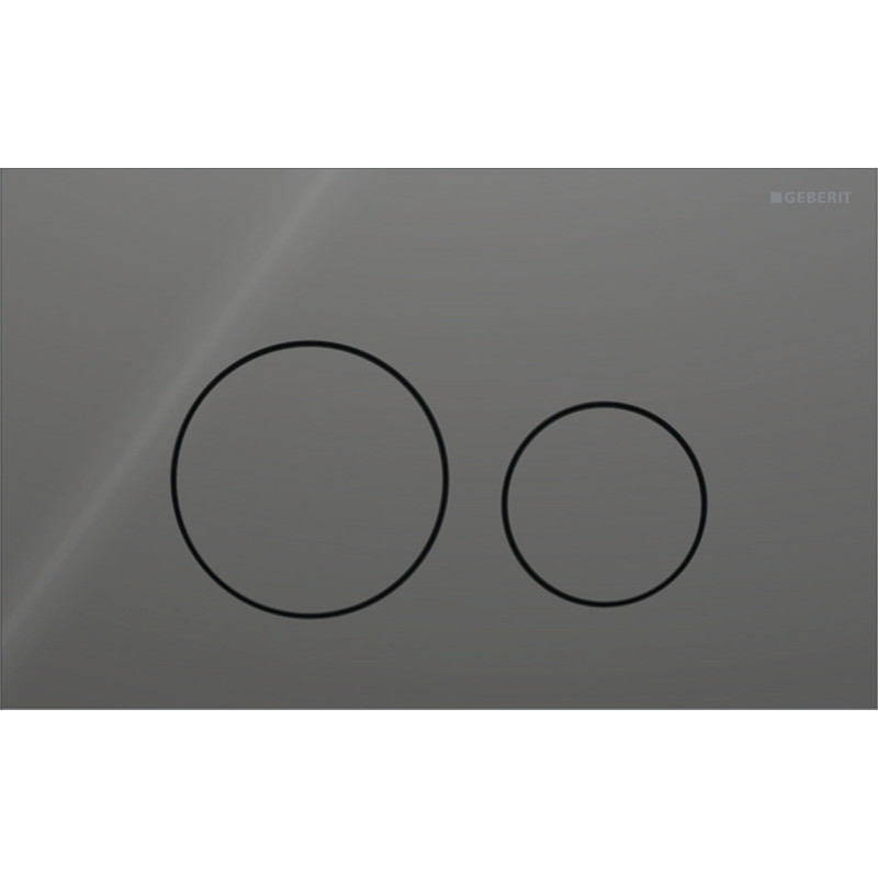 Geberit Sigma 40 Round spolplatta, grått glas