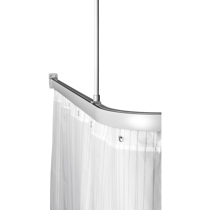 6 st Leijma Stabil duschdrapperistång, 120x120 cm, silver