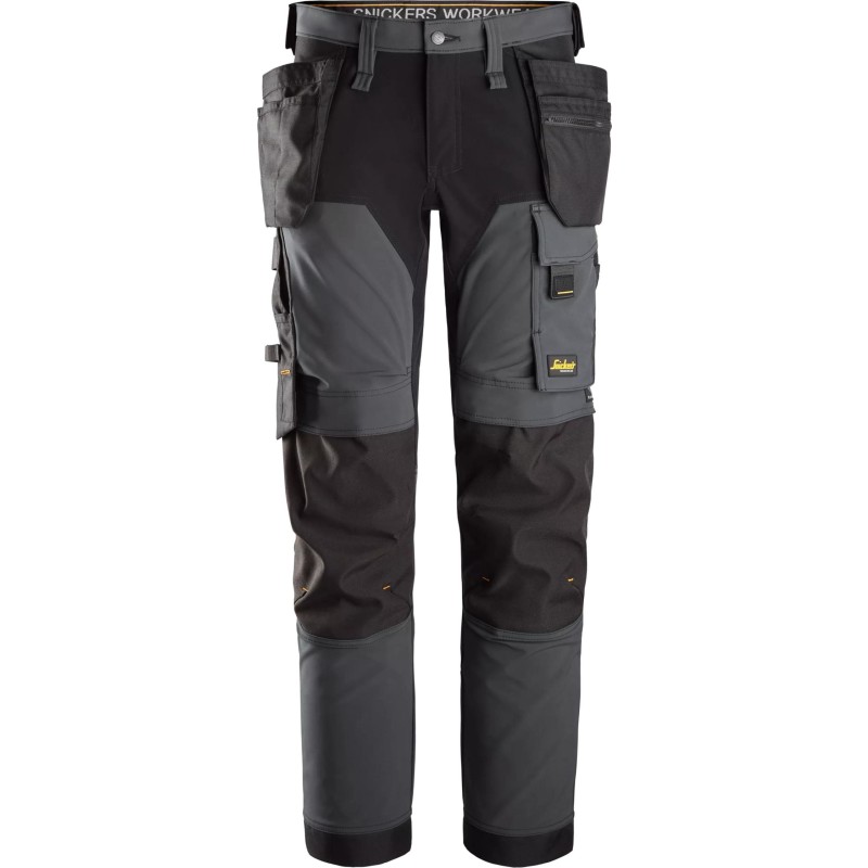 Snickers 6275 AllroundWork arbetsbyxor med stretch, grå/svart, st 96