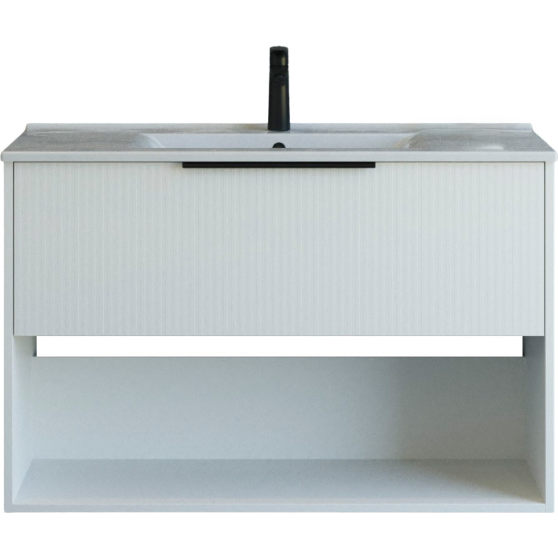 Dansani Mido+ Classic möbelpaket, 101x44 cm, randig matt vit