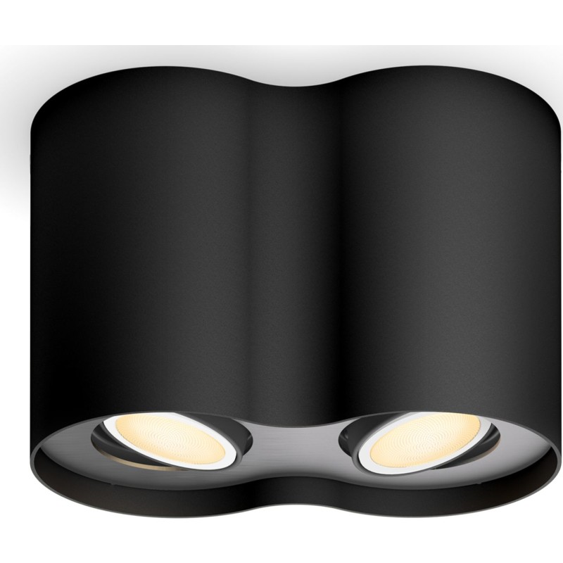 Philips Hue Pillar White Ambiance Dobbelt Spot Sort 2x35W med Dimmer Switch