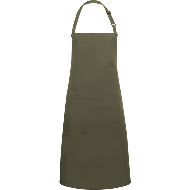 Karlowsky Basic forklæde med lommer, mosgrøn, onesize
