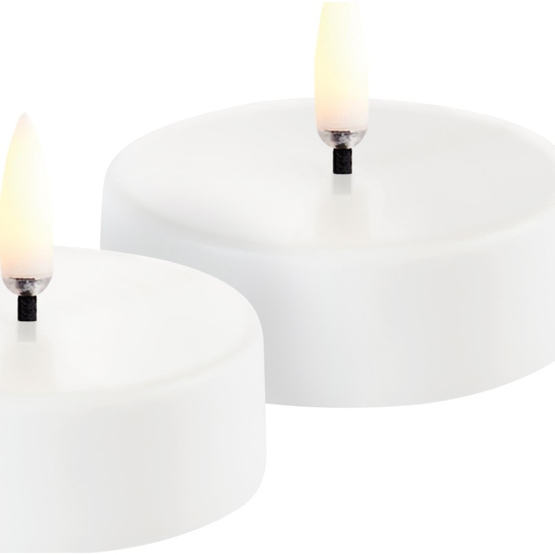 Uyuni LED fyrfadslys, genopladelig, hvid, 2-pak