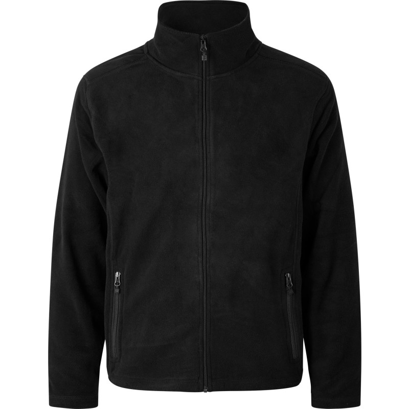 ID Microfleece jakke, sort, str. 4XL