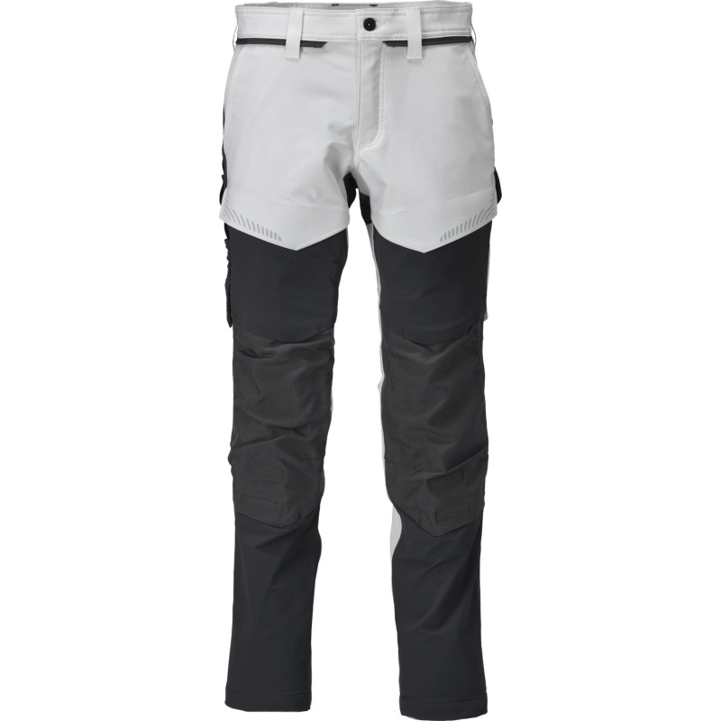 Mascot Customized arbejdsbukser med stretch, hvid/mørkegrå, str. 82C44