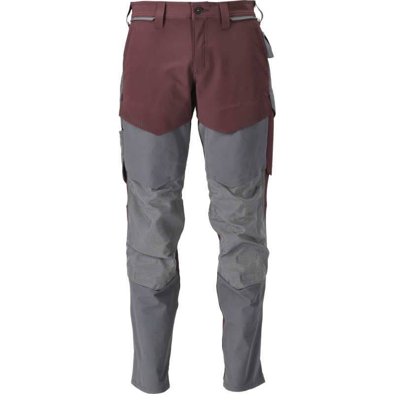 Mascot Customized arbejdsbukser med stretch, rød/grå, str. 76C58