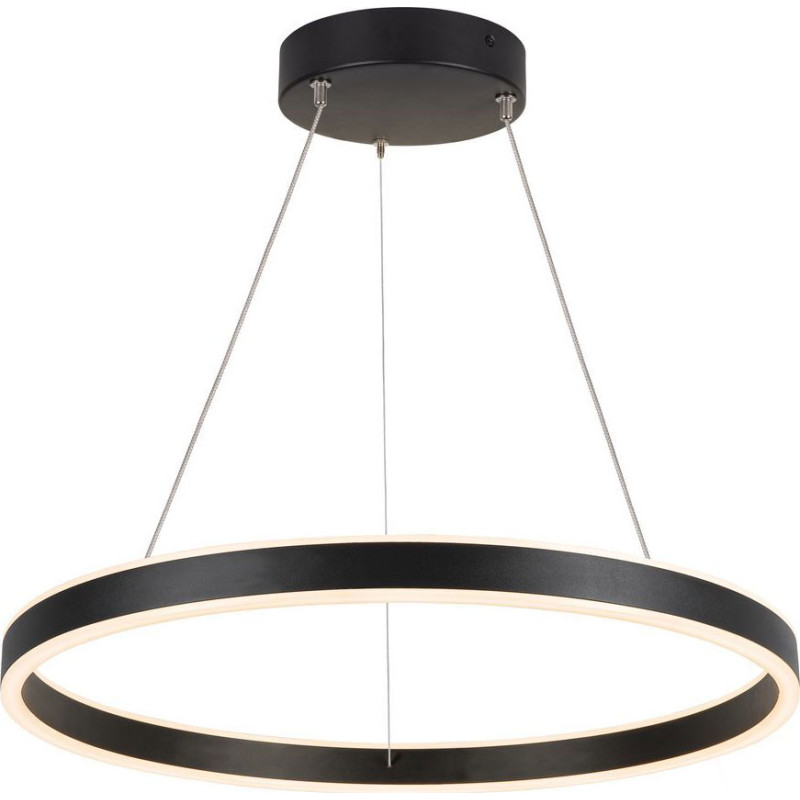 One 60 LED-pendellampe, sort, Ø60 cm, op/ned, CCT – SLV - Stue - Aluminium - Ring