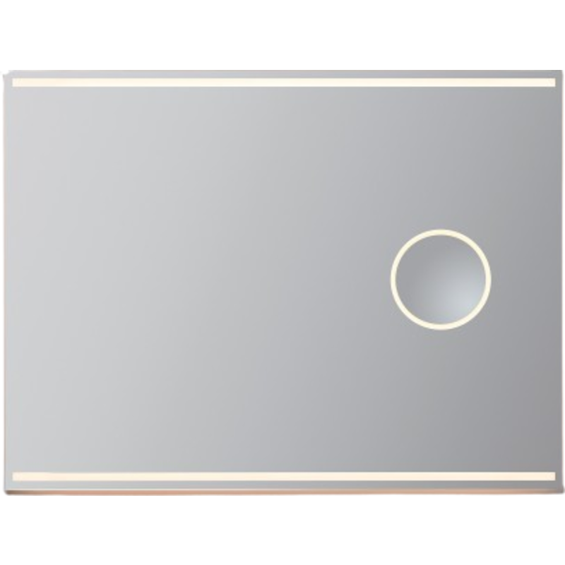 Loevschall Focus spegel med ljus, 100x75 cm