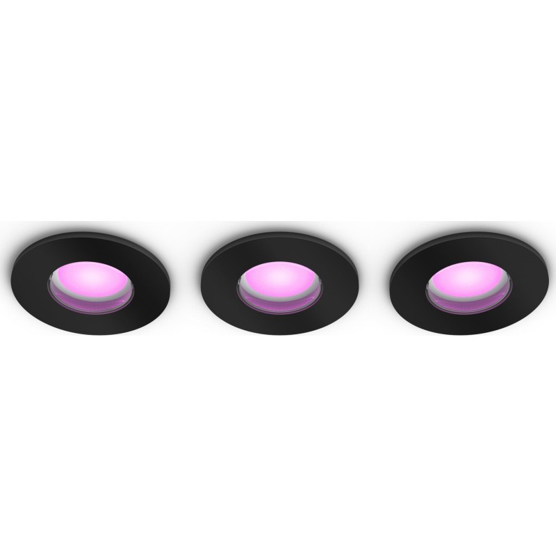 Philips Hue Xamento Recessed downlight, svart, 3-pack