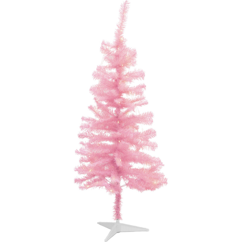 Sirius Happy kunstigt juletræ med lys, lyserød, 120 cm