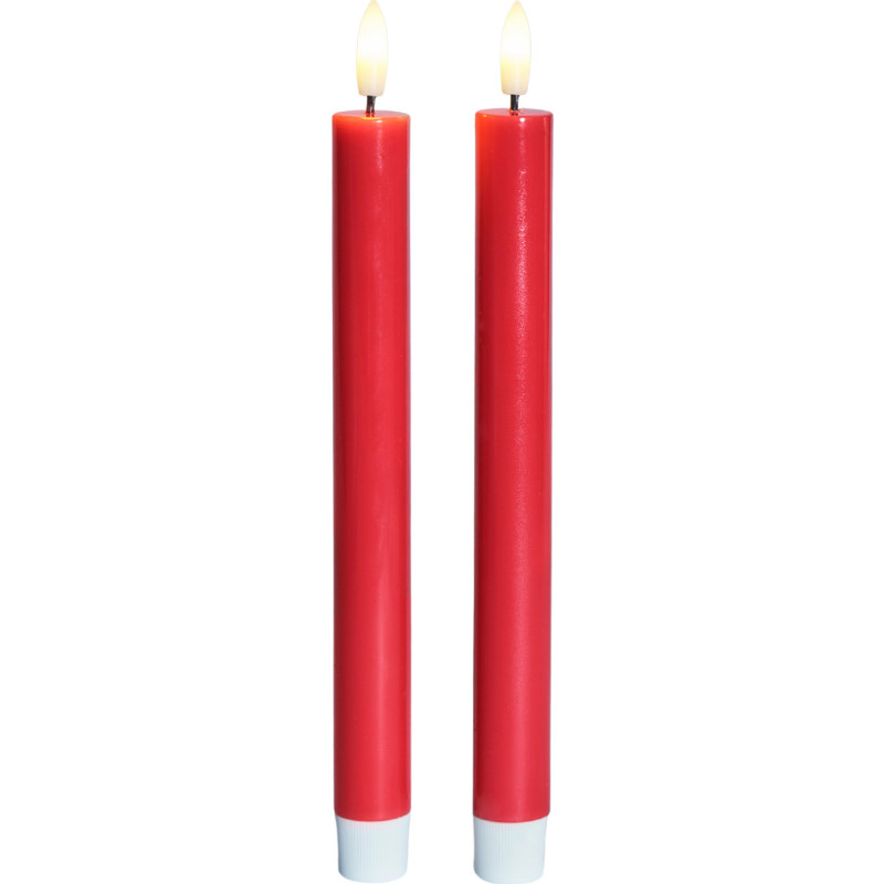 Sirius - Sille Lak Kronelys 2 pak, Ø2 x H20 cm Rød