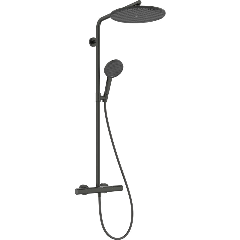Hansgrohe Raindance Alive S Puro Showerpipe brusesæt, vandsparende, børstet sort krom