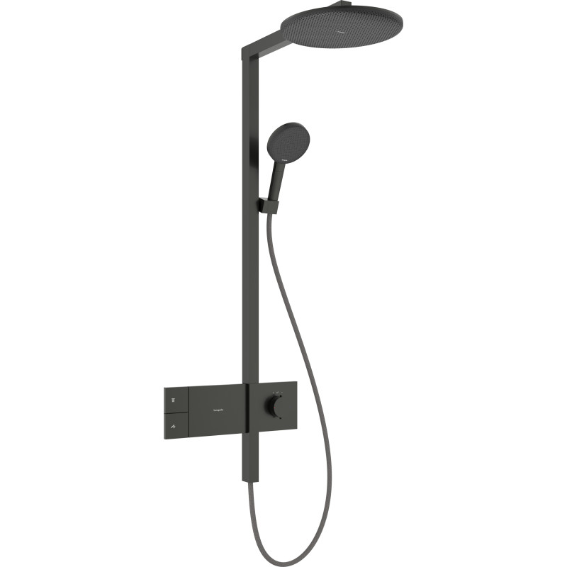 Hansgrohe Raindance Alive S Showerpipe brusesæt, vandsparende, børstet sort krom