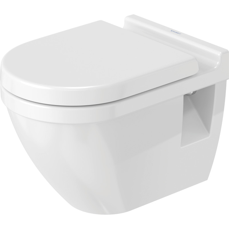 Duravit Starck 3 v&auml;ggh&auml;ngd toalett, utan spolkant, vit
