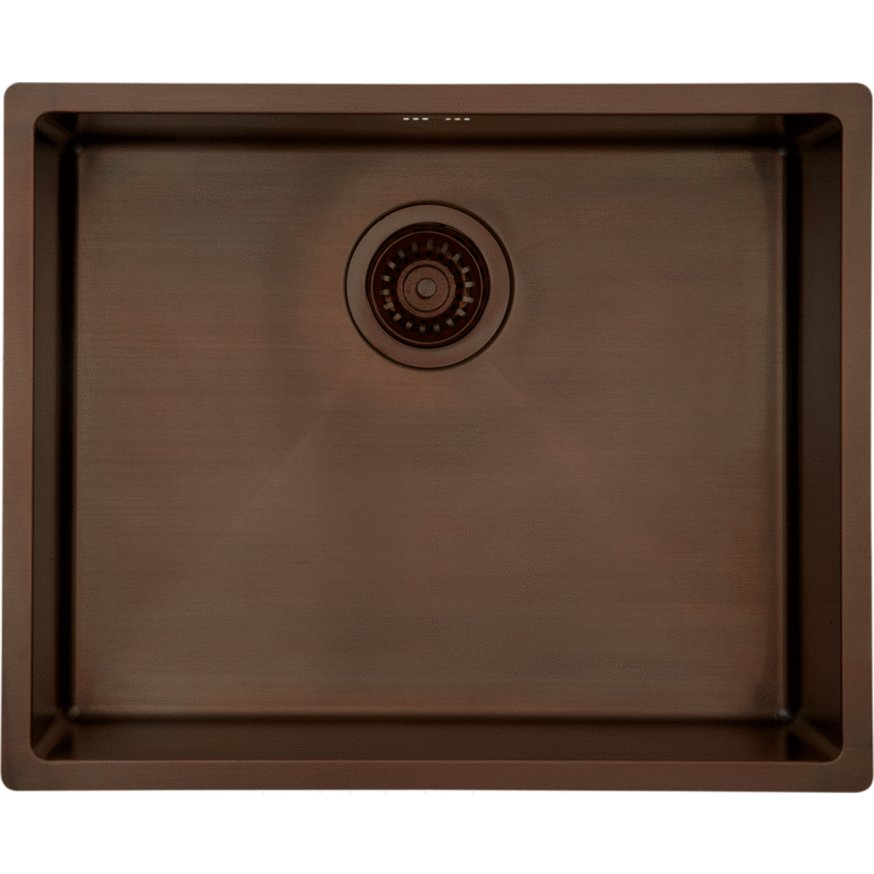Lavabo Kubus 500 Soft diskb&auml;nk, 54x44 cm, brunerad m&auml;ssing