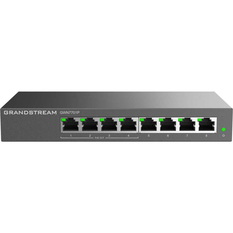 Grandstream GWN7701P 8-Port Gigabit Switch (4-Port POE / 30w pr. Port / Total 60W)