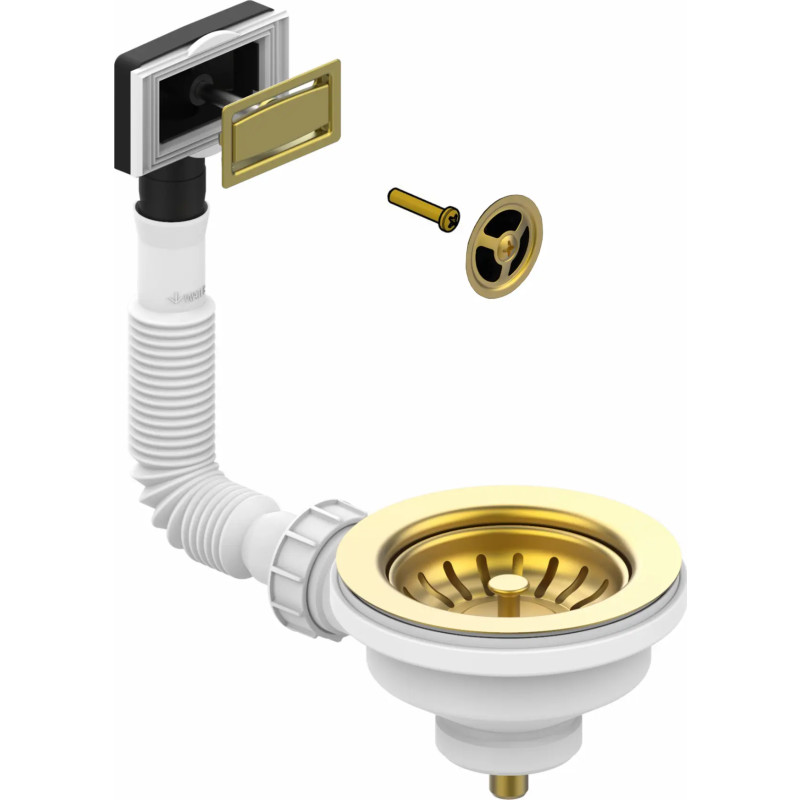 Lavabo universal bundventil med overløb, massiv messing