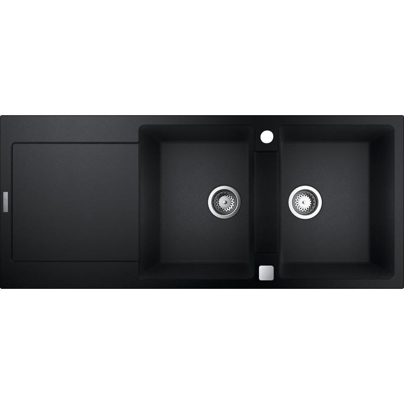 Grohe K500, kompositvask med aflbsbakke, standard indbygning, sort