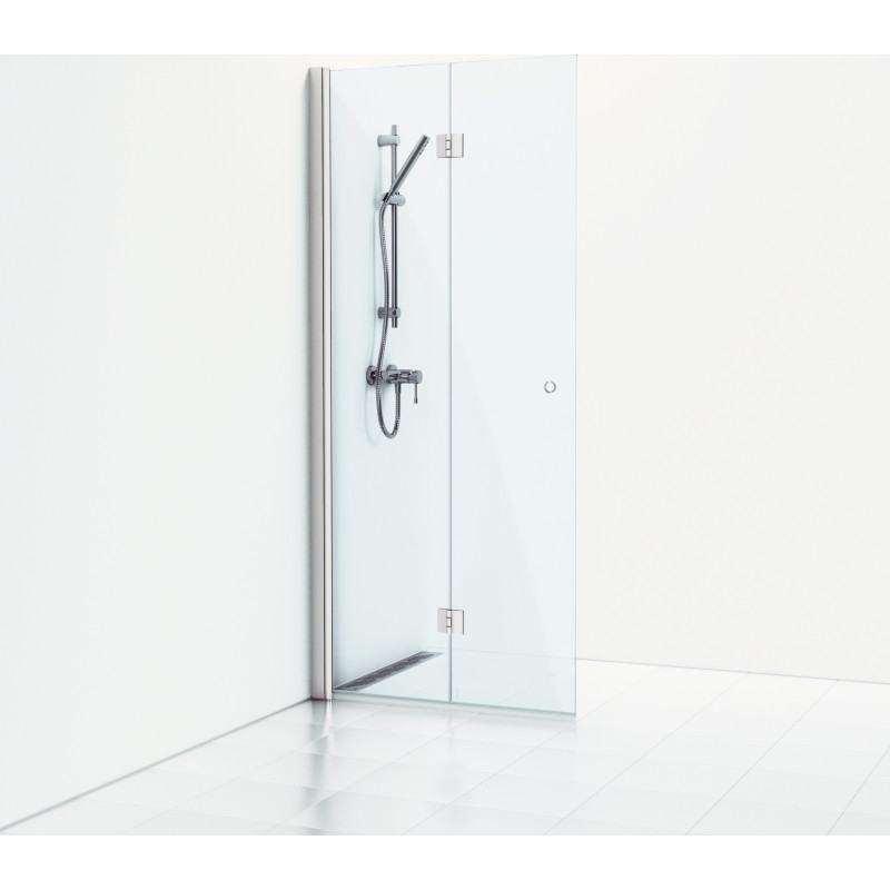 Svedbergs Skoga duschdörr, 67 cm, klart glas, matt aluminium profil