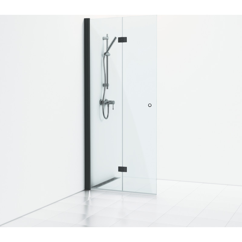 Svedbergs Skoga duschdörr, 76 cm, klart glas, matt svart profil